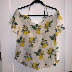 White blouse with lemon pattern